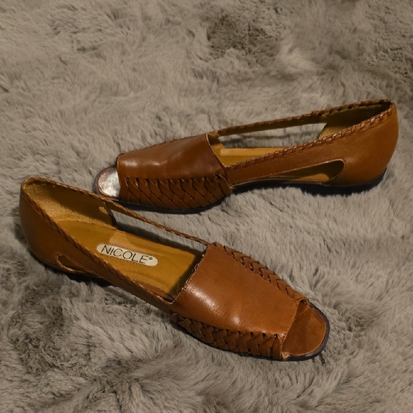 Nicole Shoes - Nicole Tan Women's Flats with Woven Detail